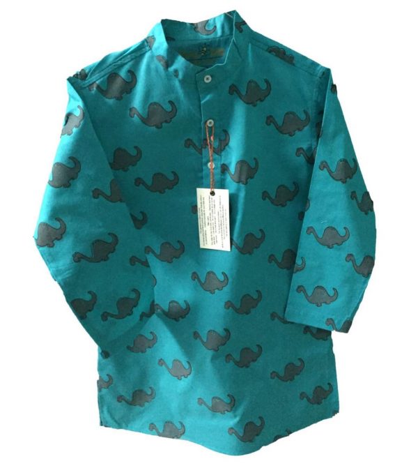Kurta Blue Dinosaur Boy